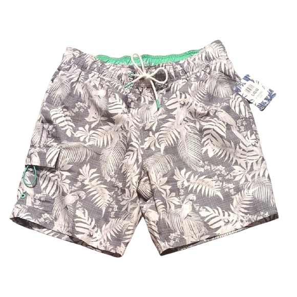 Havana Jim Palm Tree Cargo Swim Trunks Size Large - Picture 2 of 7